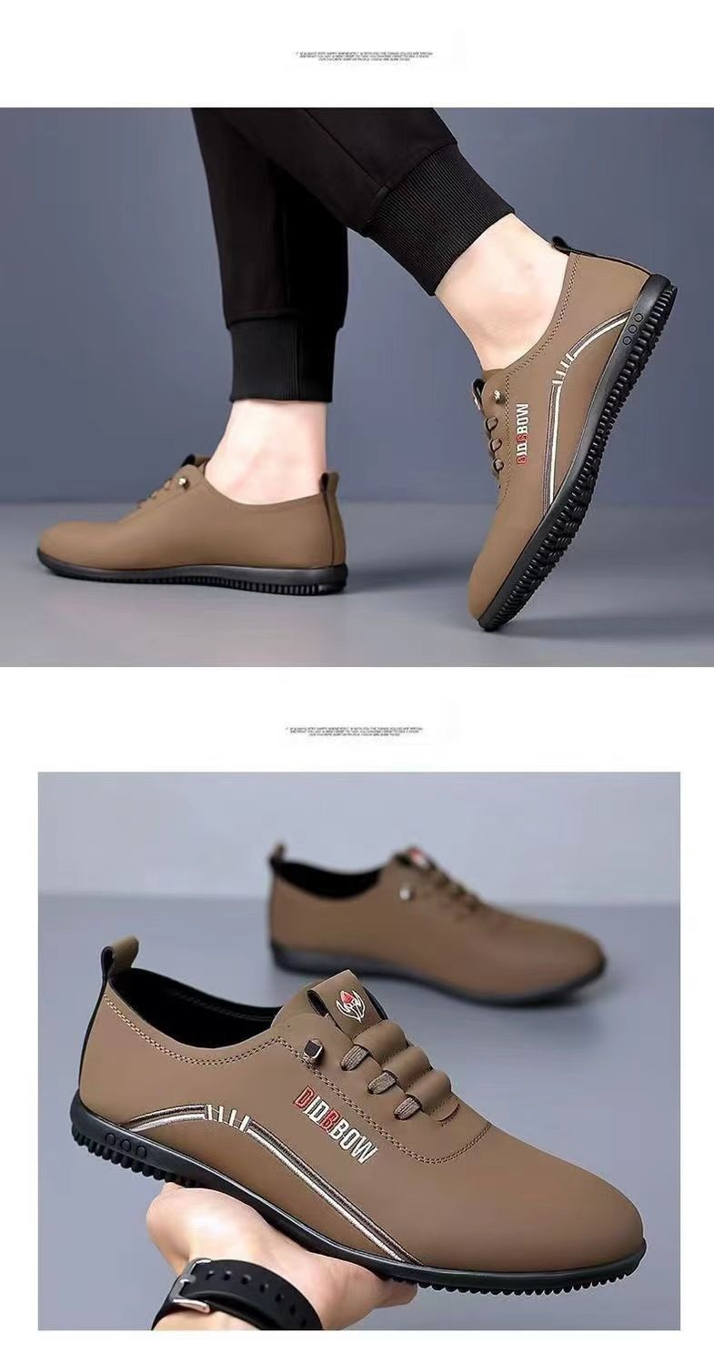 Nuove scarpe da lavoro in pelle da uomo con suole morbide e traspiranti, scarpe versatili britanniche con un solo pedale, scarpe Doudou da uomo_voghion.com