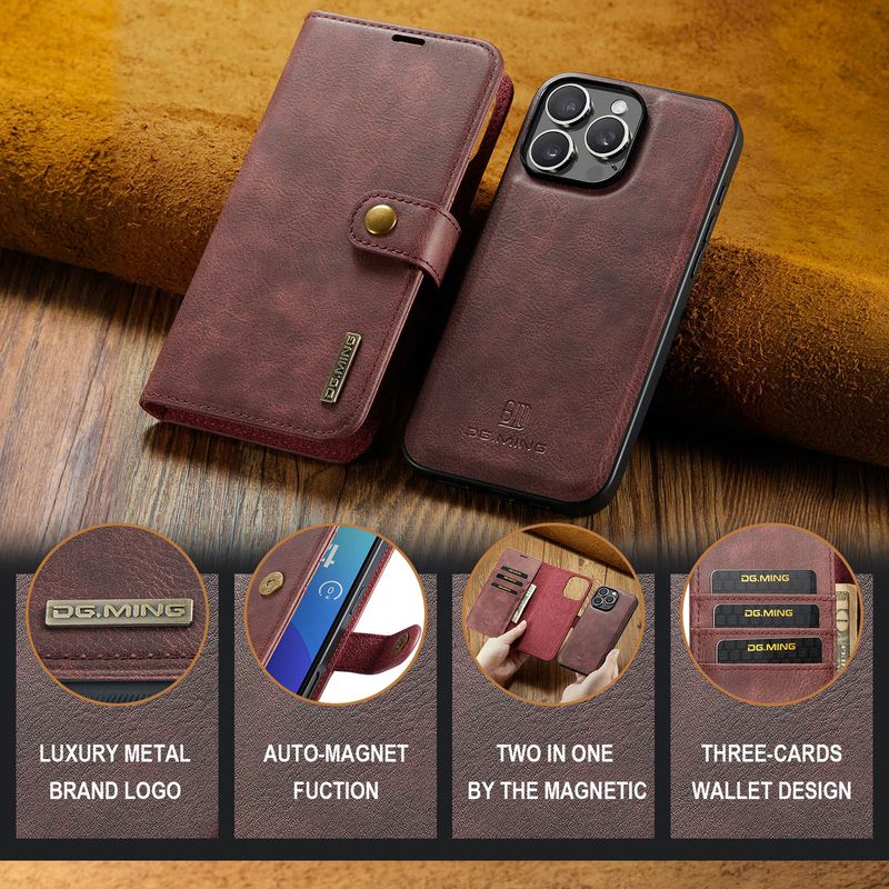 Suitable for iPhone16 Pro Max magnet split mobile phone leather case iPhone15 Pro Max protective case_voghion.com