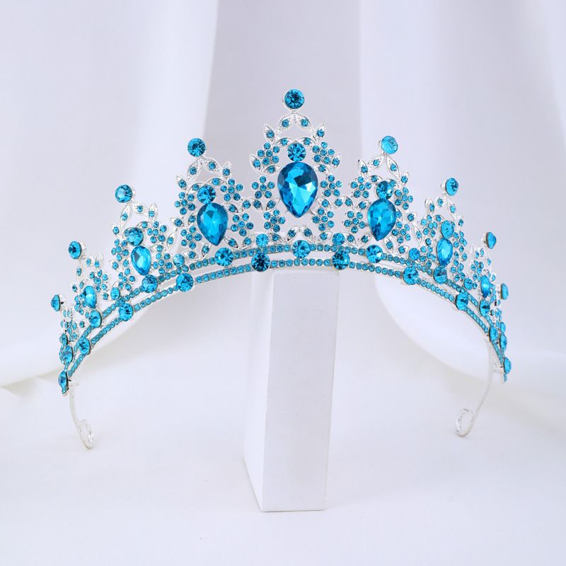 Coroană de mireasă cu pietre prețioase negre nobile, cu diamant, din aliaj, pentru coafură de nuntă, accesorii de păr, coroană de seară pentru banchet_voghion.com