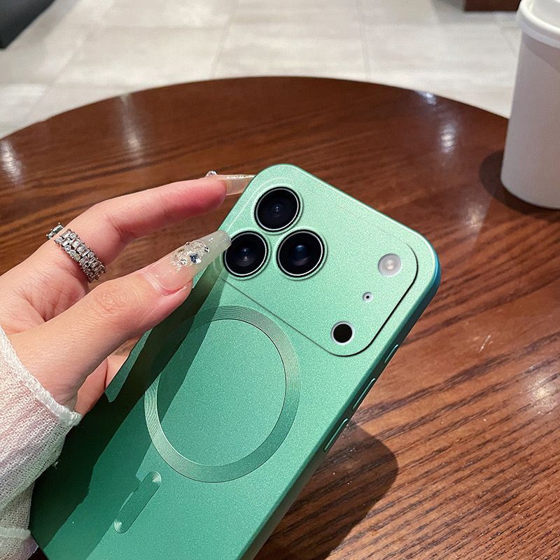 Mobiele telefoonhoesje voor Apple 17 16 15 14 13 12 ProMax Ultradun mat voor iPhone 16/17Pro Magnetisch draadloos opladen 15 Mat Anti-val_voghion.com