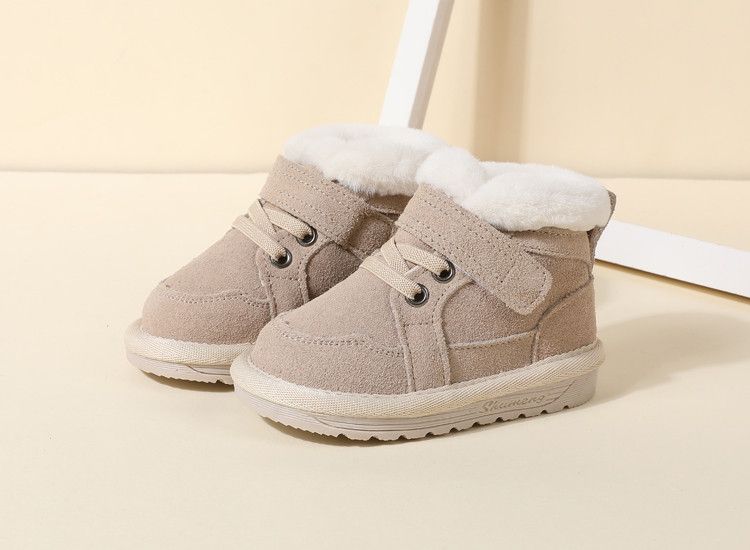 Neu Winter Schnee Stiefel Unisex Leder Nette Jungen Mädchen Warme Baumwolle Kinder Turnschuhe Weichen Boden_voghion.com