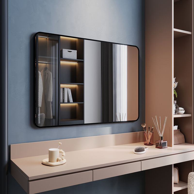 Luxury Vanity Set Mirror Adjustable LED Lights With Wall Hanging Dressing Table_voghion.com