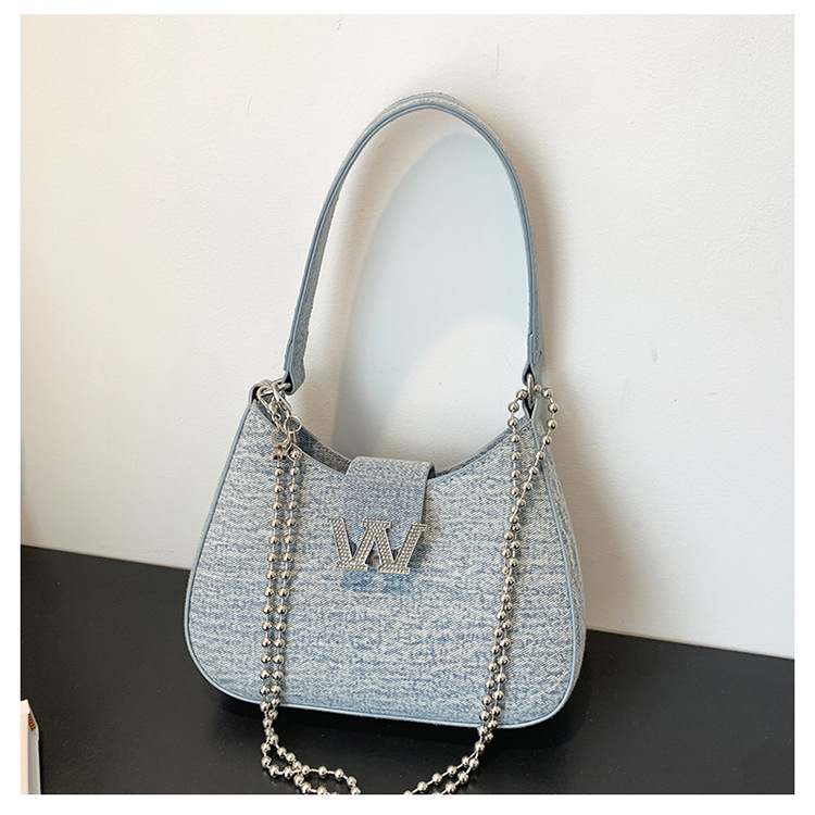 Factory Wholesale 2023 New Homeless Bag Women's Single Shoulder Messenger bag Crescent handbag rhinestone buckle armpit bag_voghion.com