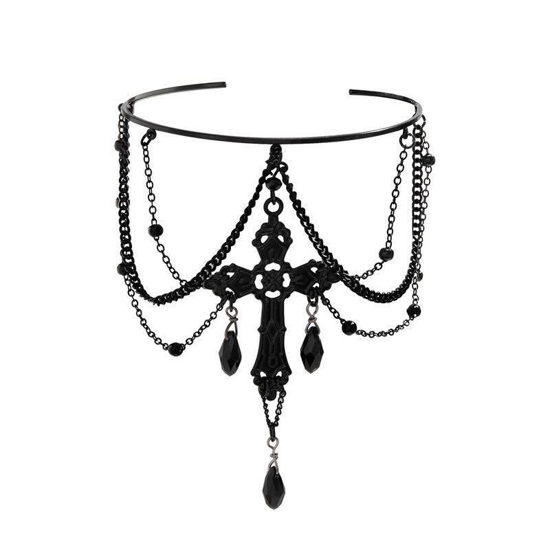 jewelry Sweet Cool Gothic Cross Butterfly Chain Multi Layer Open Arm Bracelet Leg Chain_voghion.com