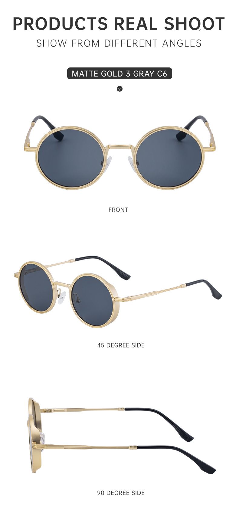 Neue Mode Runde Rahmen Sonnenbrillen Für Männer Retro High-End Sonnenbrillen Männer_voghion.com