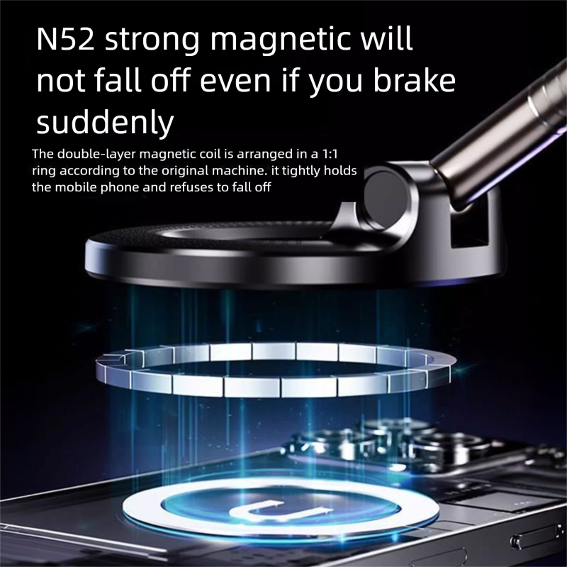 Foldable K007 Desktop Vacuum Suction Cup Magnetic Phone Navigation Holder Car Study_voghion.com