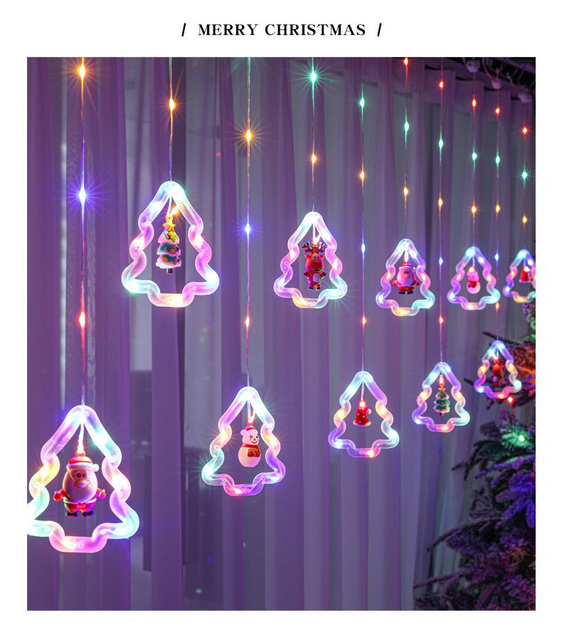 Guirnalda de luces navideñas de 120 LED con control remoto, alimentada por USB, para decorar copos de nieve y árboles en interiores._voghion.com