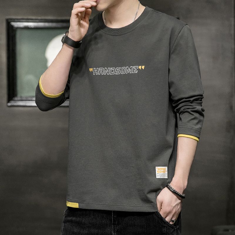 Maglietta a maniche lunghe, nuova felpa con cappuccio in cotone di marca alla moda per primavera e autunno, con abbigliamento maschile oversize come base_voghion.com