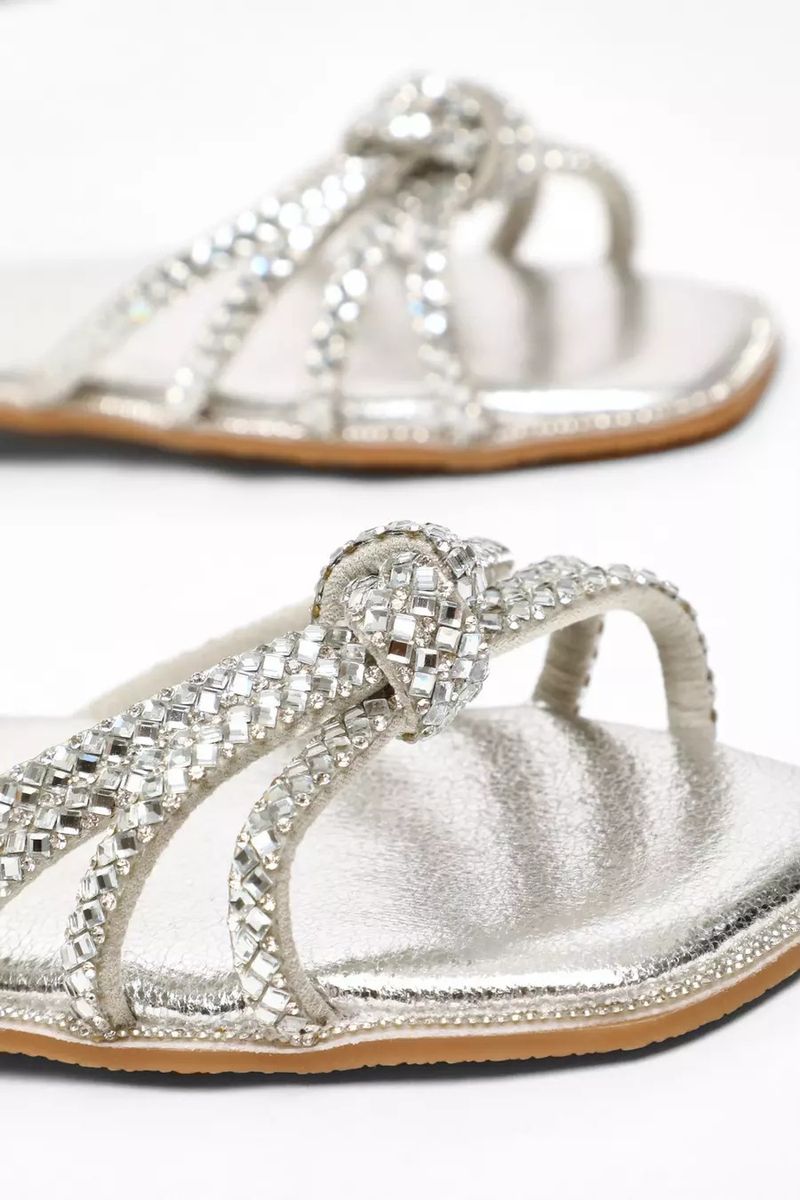 Diamond strap sandals sexy open-toed small square flat sandals_voghion.com