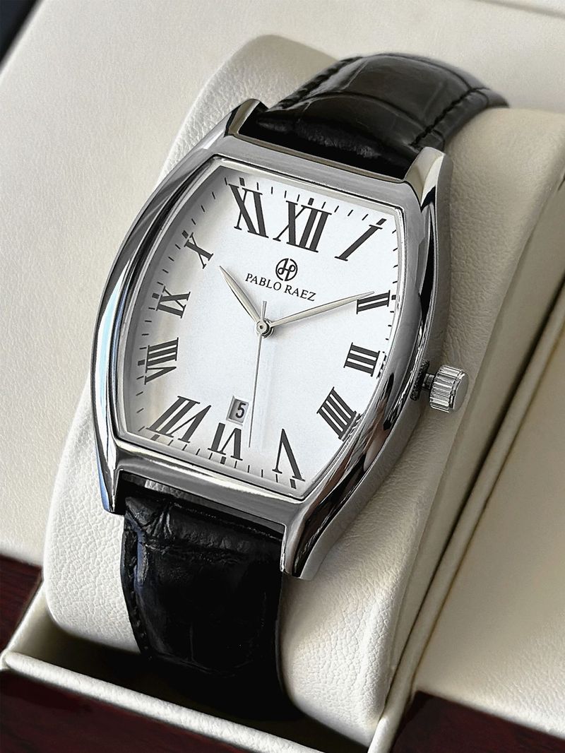 Herrenuhren Persönlichkeitsuhr Quadratische Platte Wasserdichter Gürtel Weinfassuhr Einfache Lässige Temperament Herrenuhr_voghion.com