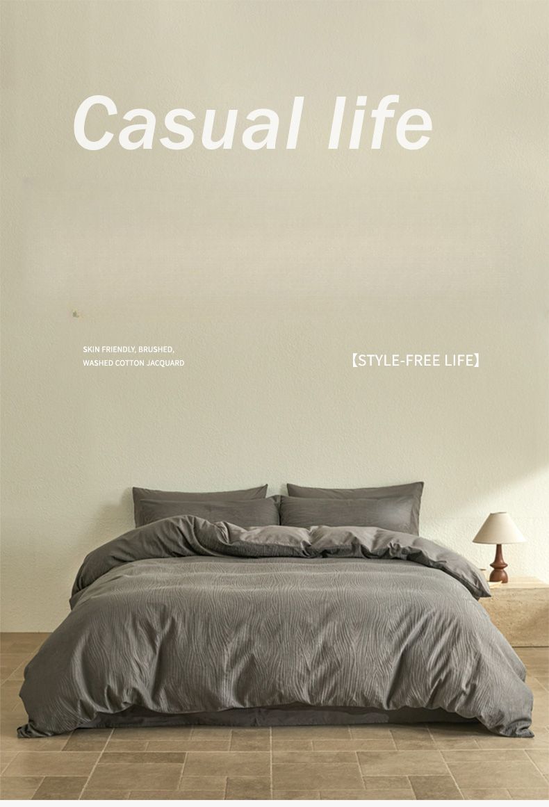 Copripiumino in lenzuola lavabili di lusso leggero in jacquard ABS, quattro pezzi, set di biancheria da letto 2025, gonna da letto, tre pezzi_voghion.com