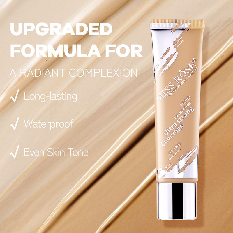 Sminkeoljekontroll Langvarig konturconcealer Foundationkrem Naturlig Lett å farge Ikke lett å fjerne Flytende sminkefoundation_voghion.com