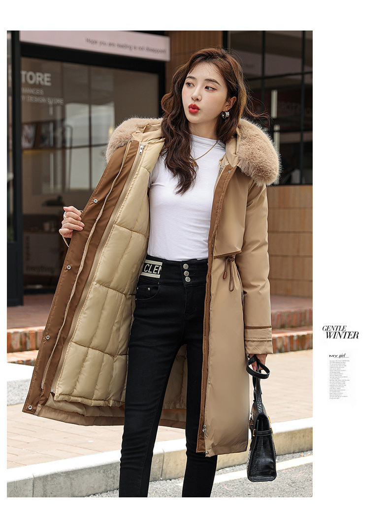 Damenbekleidung Baumwollgefütterte Jacke, extra lange Overknee-Pie-Jacke mit herausnehmbarem Futter, neue Winter-Großgrößen-Warmjacke Baumwollgefütterte Jacke_voghion.com