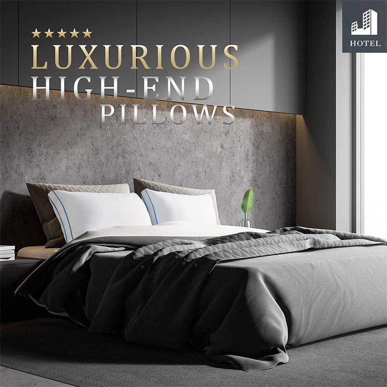 Hotel-Grade Fiber Pillow – Down Alternative Hypoallergenic Bedding (Medium Firm Support Breathable & Machine Washable White 1PC_voghion.com