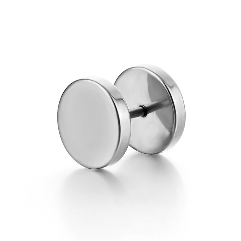 Orecchini a barretta in acciaio al titanio alla moda, orecchini a perno rotondi in acciaio inossidabile per uomo e donna, orecchini che non sbiadiscono._voghion.com