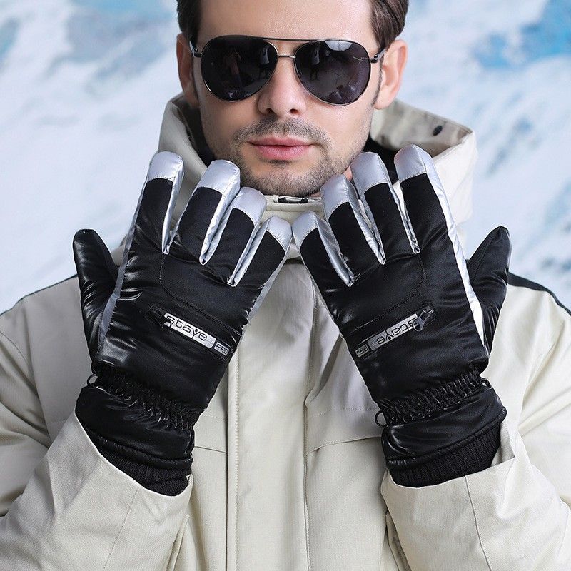 Gants de ski pour femmes, gants chauds d'extérieur, gants en coton à doigts fendus automne et hiver avec veet_voghion.com