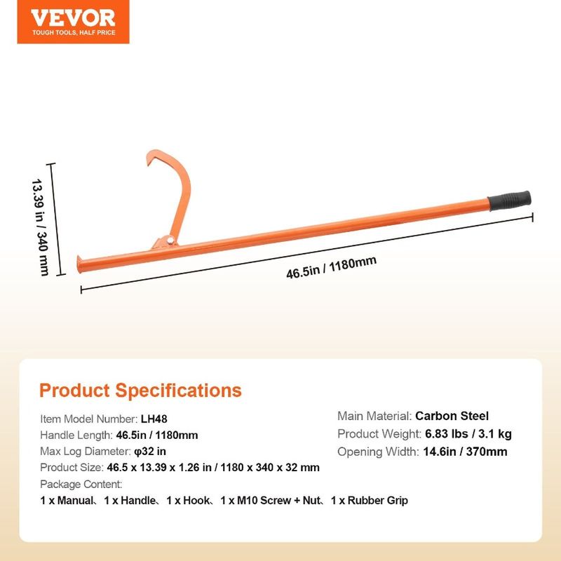 Steel 46.5 Cant Roller In Forestry Lng Tools Hook Duty Log Heavy Tool_voghion.com