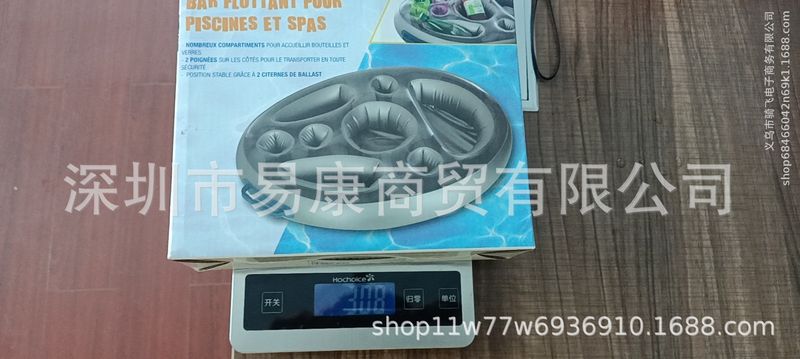 PVC inflatable beverage holder cup holder porous cup mat fruit red wine mobile phone water inflatable ice bed swimming pool plate_voghion.com