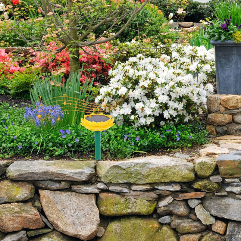 Outdoor Solar Speakers Portable Amp Lotus Waterproof Wireless Powered Plastic_voghion.com