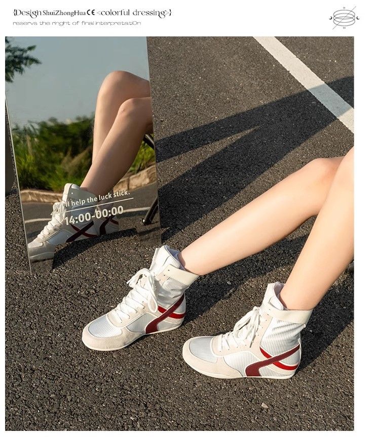 Damen-Boxstiefel, leicht, bequem, atmungsaktiv, Martin-Farbblock, deutsche Trainingsschuhe, höhenverstellbar, neu, kurz, hoch, zum Schnüren_voghion.com
