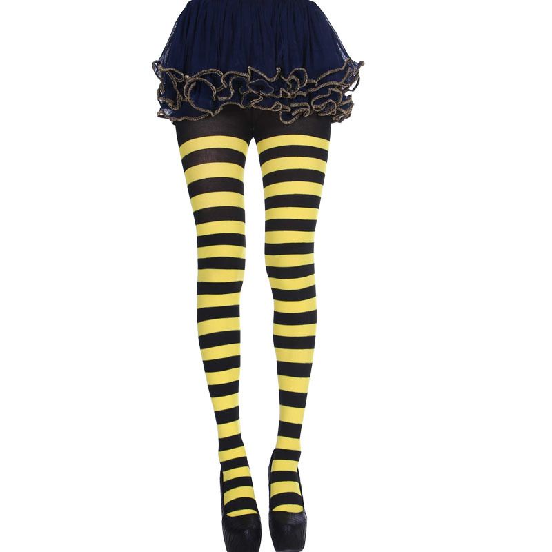 Cross Border Halloween Christmas Pantyhose Pantyhose Adult Party Costume Striped Pantyhose Multicolor Optional_voghion.com