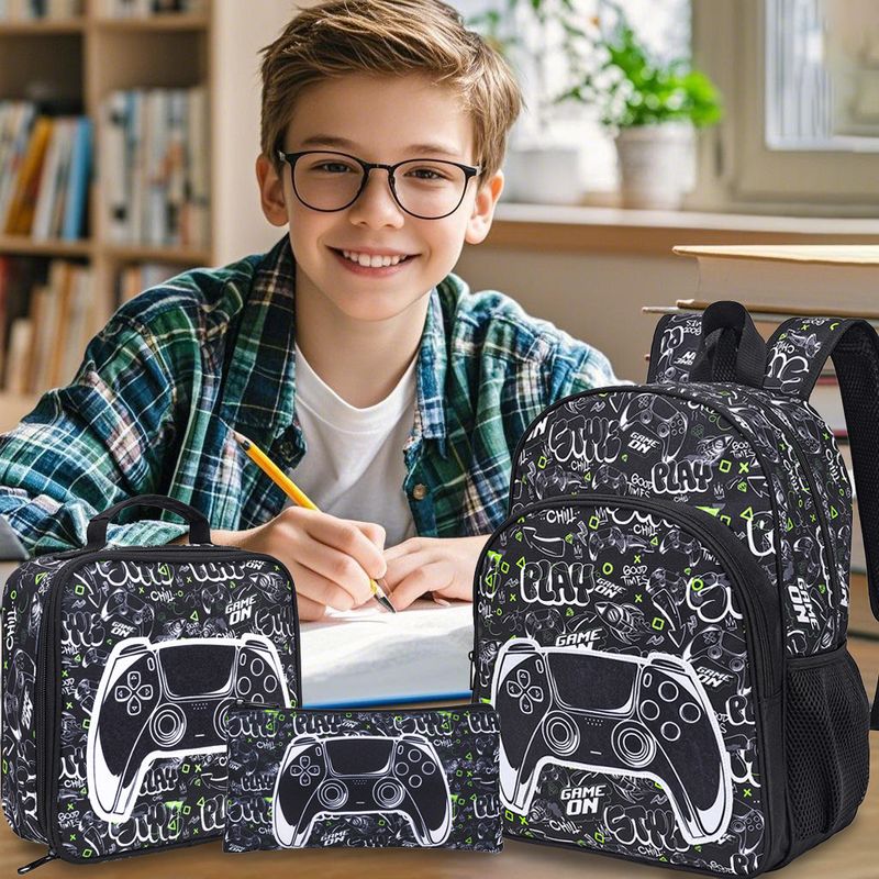 Kids Backpacks Football Three Piece Schoolbag Hot Sale Cute Elementary School Student Backpack Backpack_voghion.com
