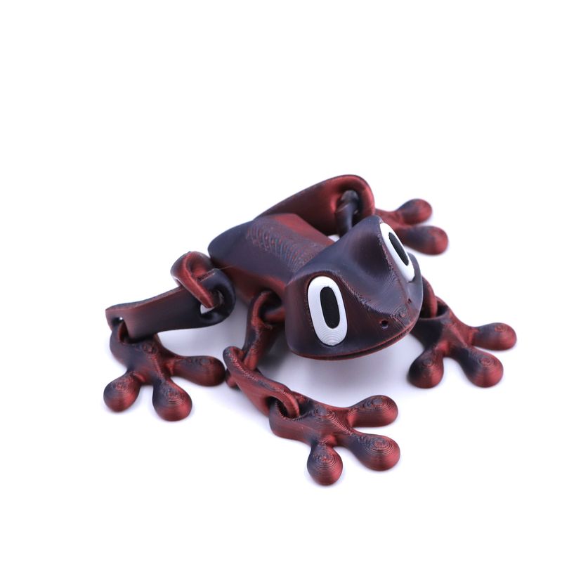 Giocattolo da scrivania snodabile a forma di rana - Figura magnetica a forma di rana stampata in 3D con giunti mobili, perfetta per decorare frigorifero e ufficio_voghion.com