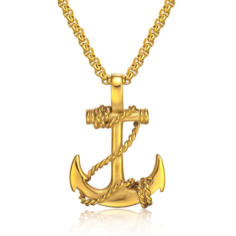 Collana con ciondolo ad ancora in acciaio al titanio Hip Hop, 55 cm, per uomo, collana con ciondolo ad ancora per uomo, gioielli personalizzati da strada, regali per uomo_voghion.com