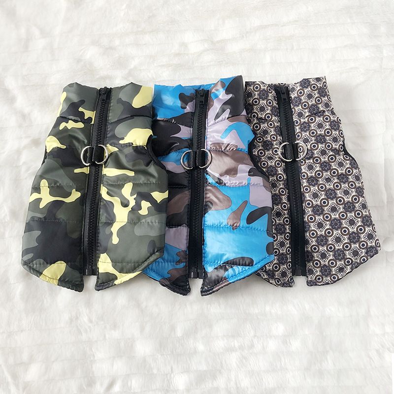 Pet Autumn Windproof Warm Dog Thickened Winter New Style Leash Buckle Cotton Jacket Puppy Clothes_voghion.com