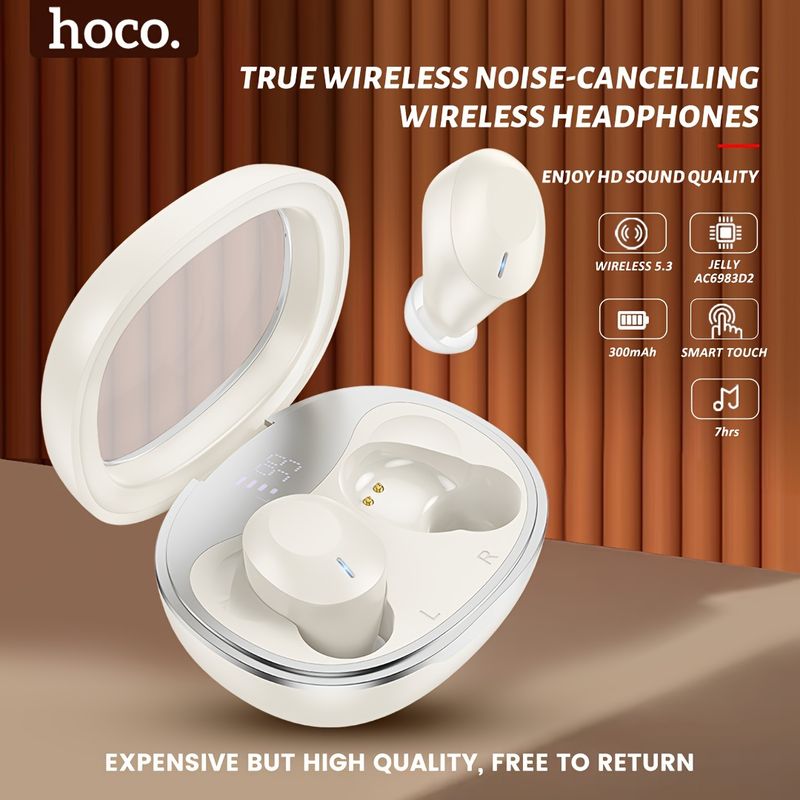 HOCO EQ3 Neue Upgrade-Ohrhörer mit Geräuschunterdrückung, kabelloses 5.3-Headset, Gaming-Ohrhörer mit geringer Latenz, Ohrhörer mit HD-Musiksound, Ohrhörer zum 7-stündigen Genießen,_voghion.com