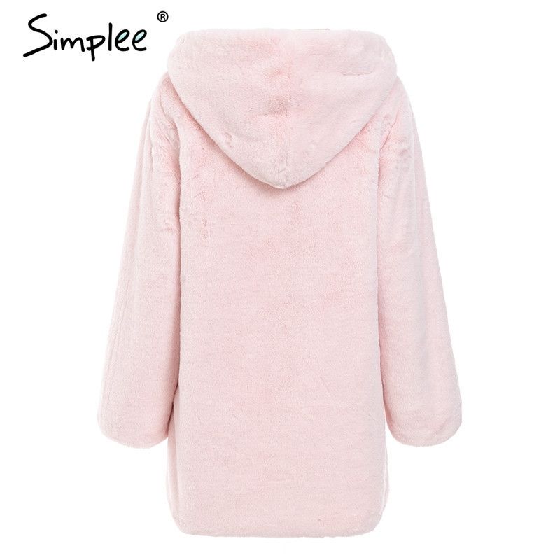 Fluffy Teddy Bear Women's Winter Coat Faux Fur Hooded Jacket Soft Plush Outerwear Cozy Puffy Coat For Ladies_voghion.com