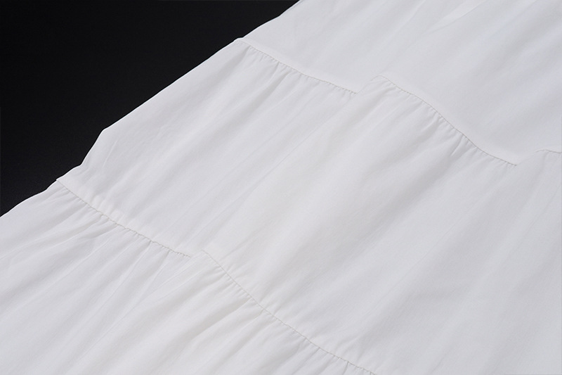 nuovo top con bretelle e scollo quadrato francese da donna con gonna in pizzo patchwork stile festa vestito per donna_voghion.com