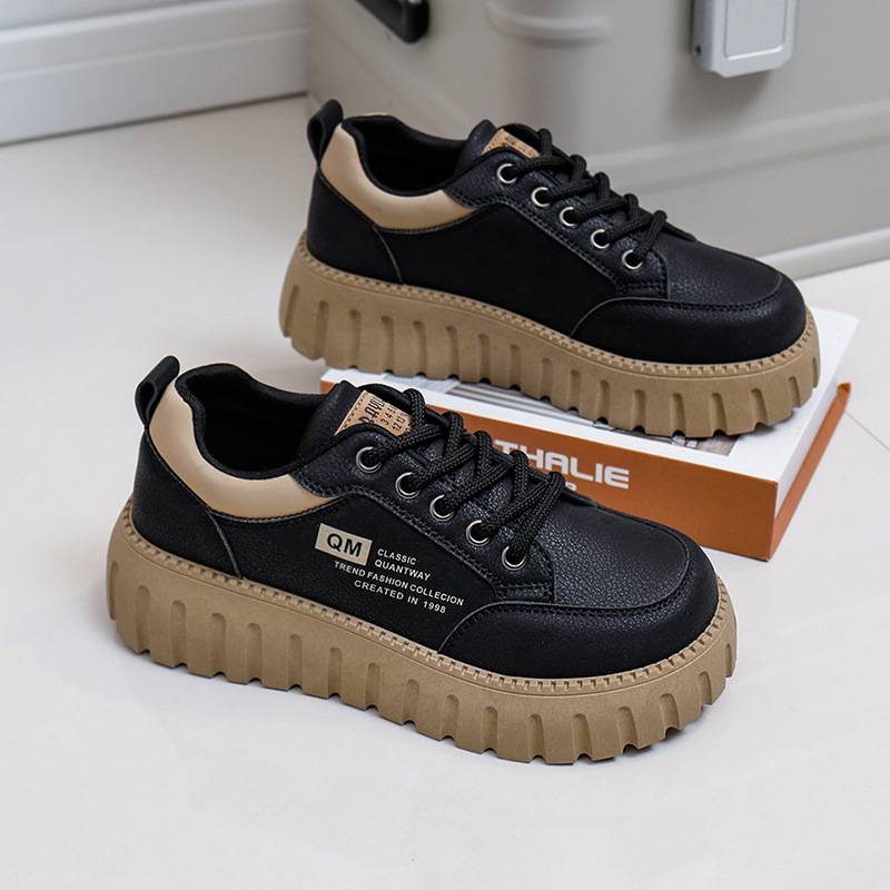 Scarpe casual da donna bianche 2025 nuove studentesse coreane alla moda versatili con suola spessa per primavera e autunno XQ229_voghion.com