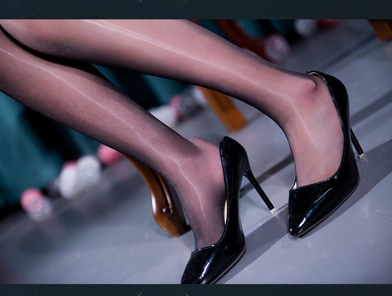 Qing He 1d Εξαιρετικά λεπτές κάλτσες Aurora Διαφανείς Ενσωματωμένες Halter Γυναικείες Κάλτσες από Μεταξωτό Λάδι, Σέξι Μακριές χωρίς Γόνατο_voghion.com