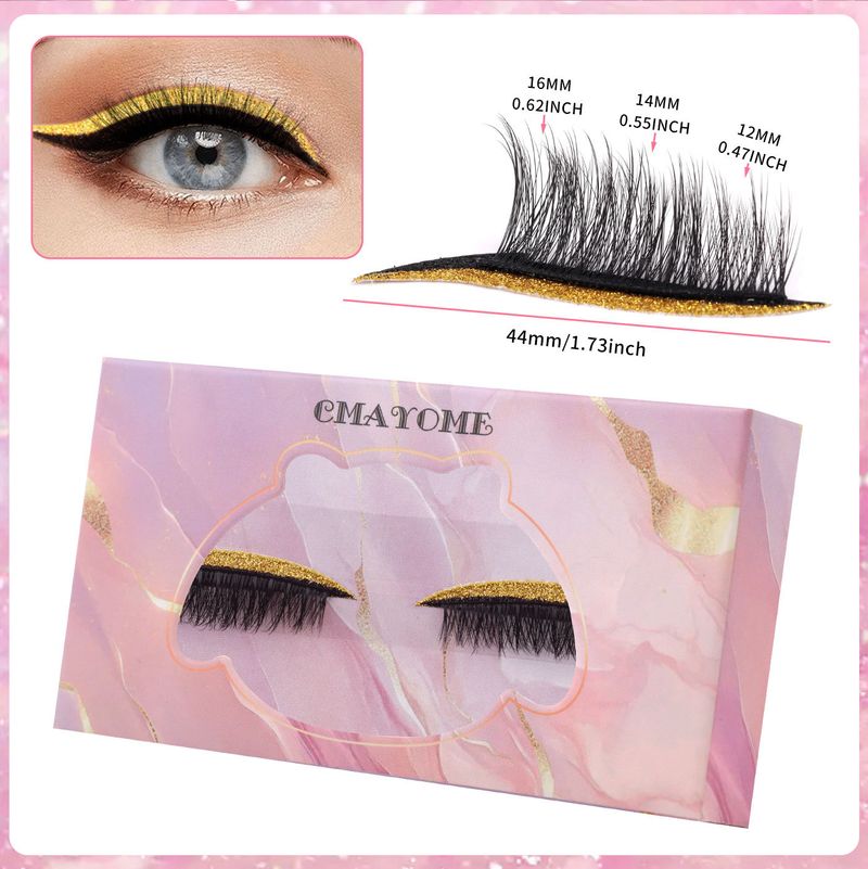 Hot-Selling 1 Pair Colorful Eyeshadow False European And American Lazy Self-Adhesive Natural Dense Curled Eyelashes_voghion.com