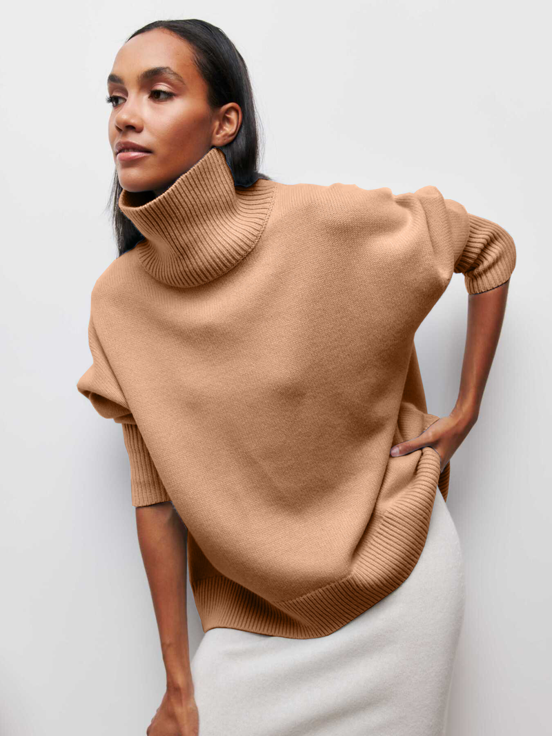 Nieuwe herfst- en winter effen coltrui voor dames_voghion.com