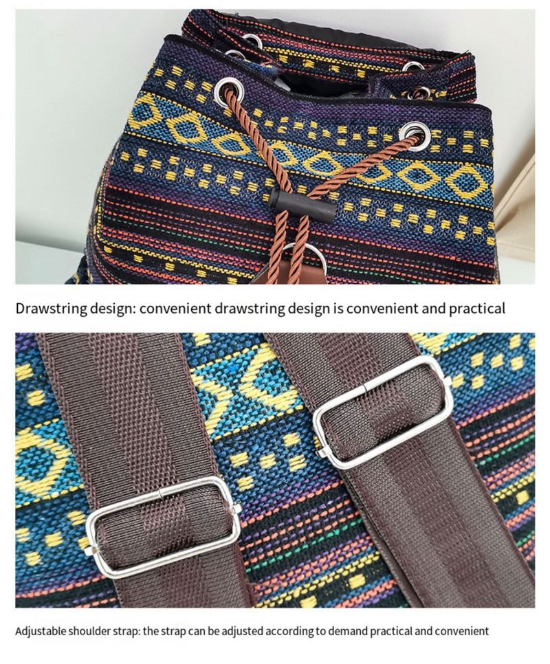Boho Mandala Etnisk Bohemisk Ryggsäck Handväska för Kvinnor Anti-Stöld Mode Ryggsäck Axelväska_voghion.com