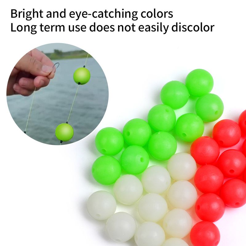 Świecąca okrągła perła nocna do połowu ryb morskich, kosmiczne fasolki, stop, plastikowe fluorescencyjne koraliki, akcesoria, 1000 sztuk/worek_voghion.com