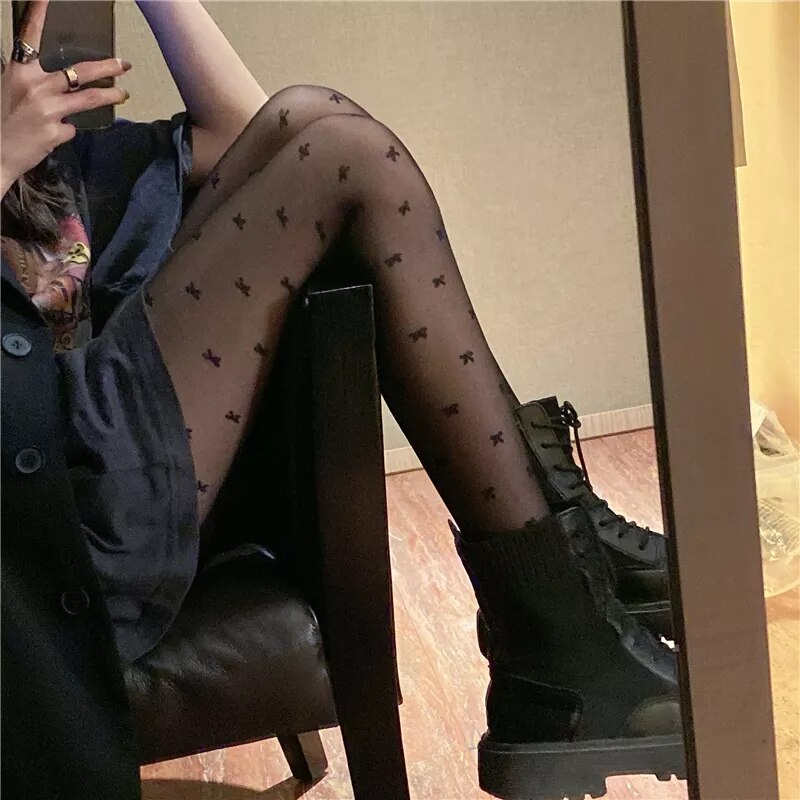 Calze sexy da donna nuova primavera Cute Cat Tail Leggings Collant patchwork con doppia striscia velata tentazione_voghion.com