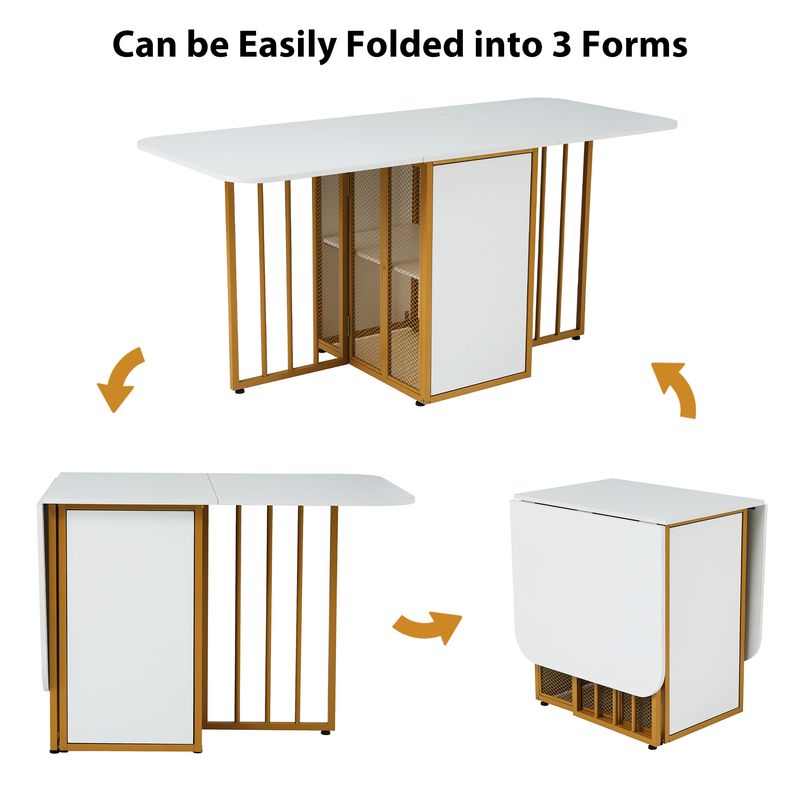 Klappbarer Esstisch Ausziehbar Mit Schubladen, Weiß_voghion.com