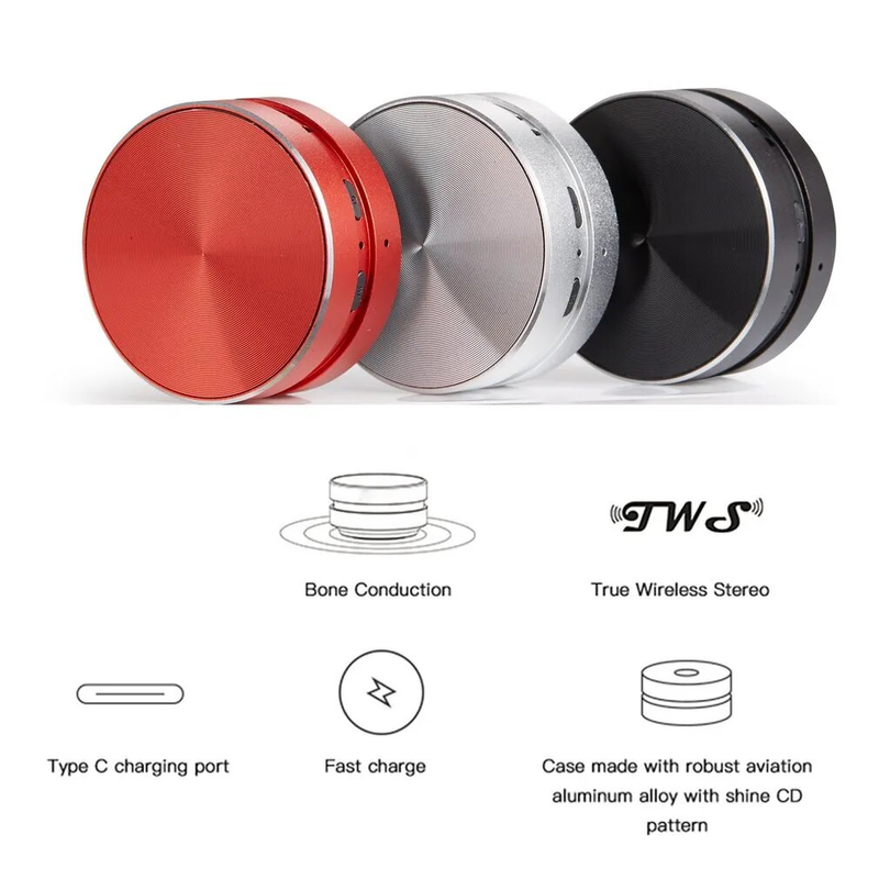 Hot Bone Conduction Bluetooth Speaker Vibration Stereo Audio Digital TWS Wireless Smallest Speakers Dropshi_voghion.com