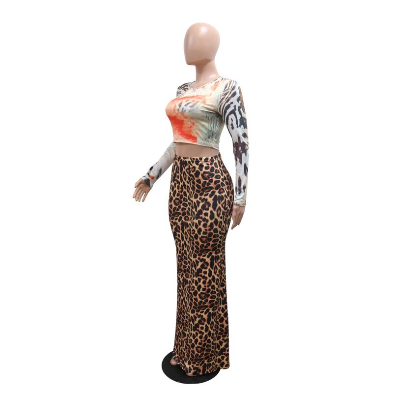 Set aus langärmligem Rundhals-Top und Bleistiftrock – elegantes zweiteiliges Outfit für Damen_voghion.com