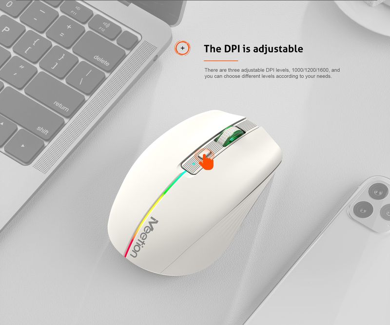 Meetion BMT002 Black Portable Cordless 2.4G Rgb Silent Wireless Mouse for Laptop Computer_voghion.com