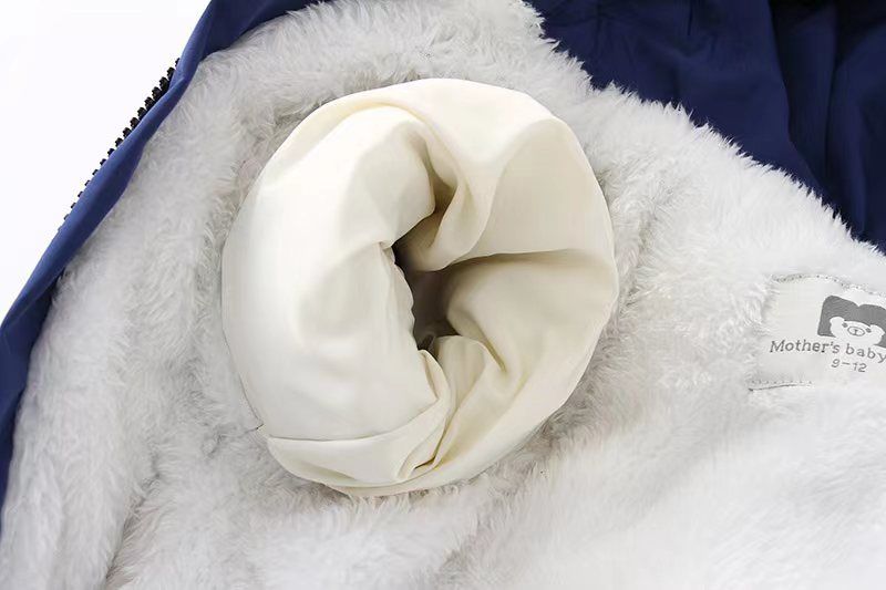 European-Style Baby Jumpsuit With Large Pockets – Fleece-Lined Winter Romper For Newborns & Infants (0-24M), Soft Polyester Hooded Onesie_voghion.com