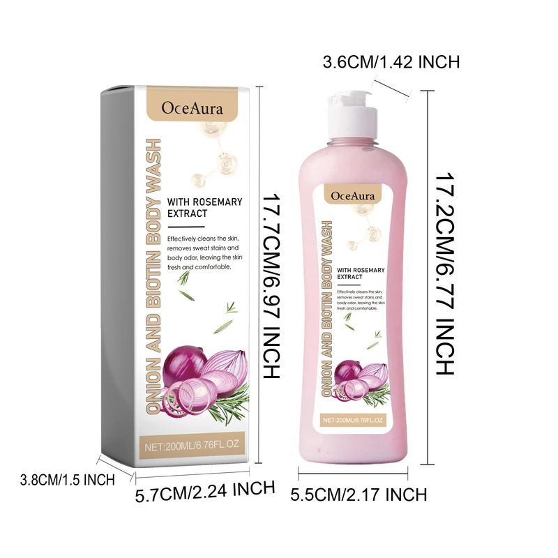OceAura Onion Biotin Rosemary Body Wash, Gentle Cleansing Moisturizing Skin Refreshing Moisturizing_voghion.com