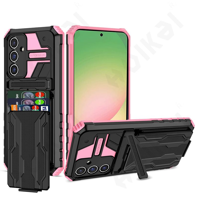 Hoesje voor Samsung Galaxy A56 A36 A55 5G portemonnee met creditcardhouder, kickstand, slanke rode schokbestendige hoes_voghion.com