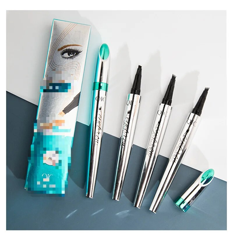 QIC Four Fork Liquid Eyebrow Pen is waterproof, sweat resistant, smudging, non clumping, and smooth, imitating wild_voghion.com