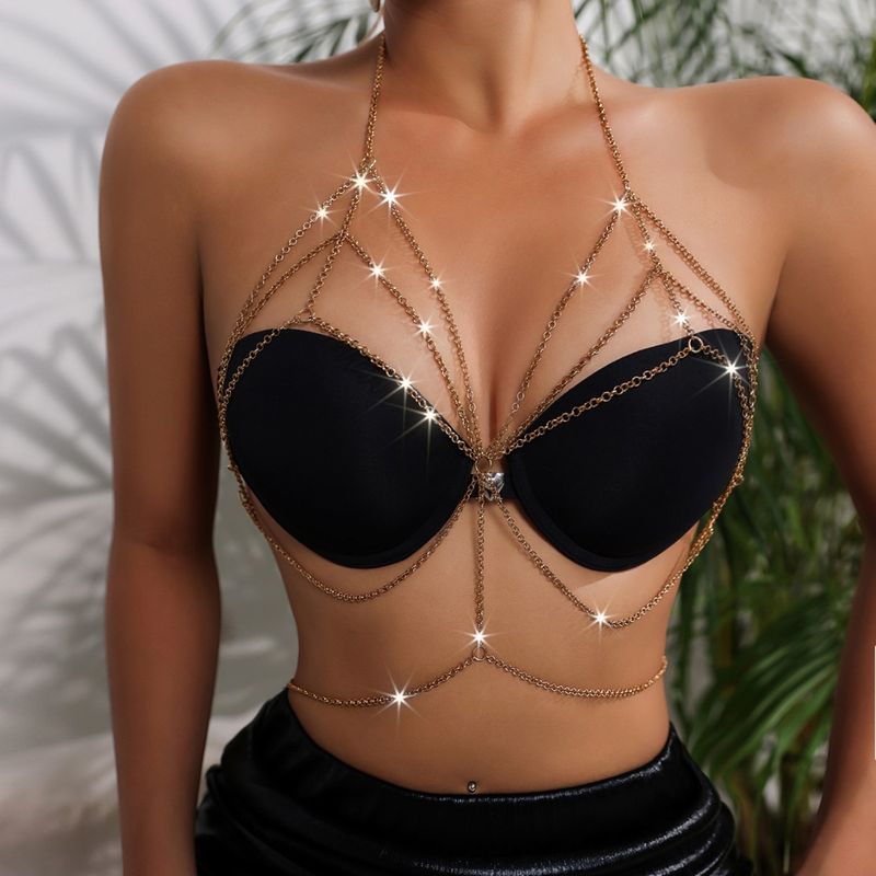 Beach Bikini Clothing Chain Sexy Rhinestone Multi-layer Fringed Chain Body Chain Suitable For Party Clothes Accessories_voghion.com