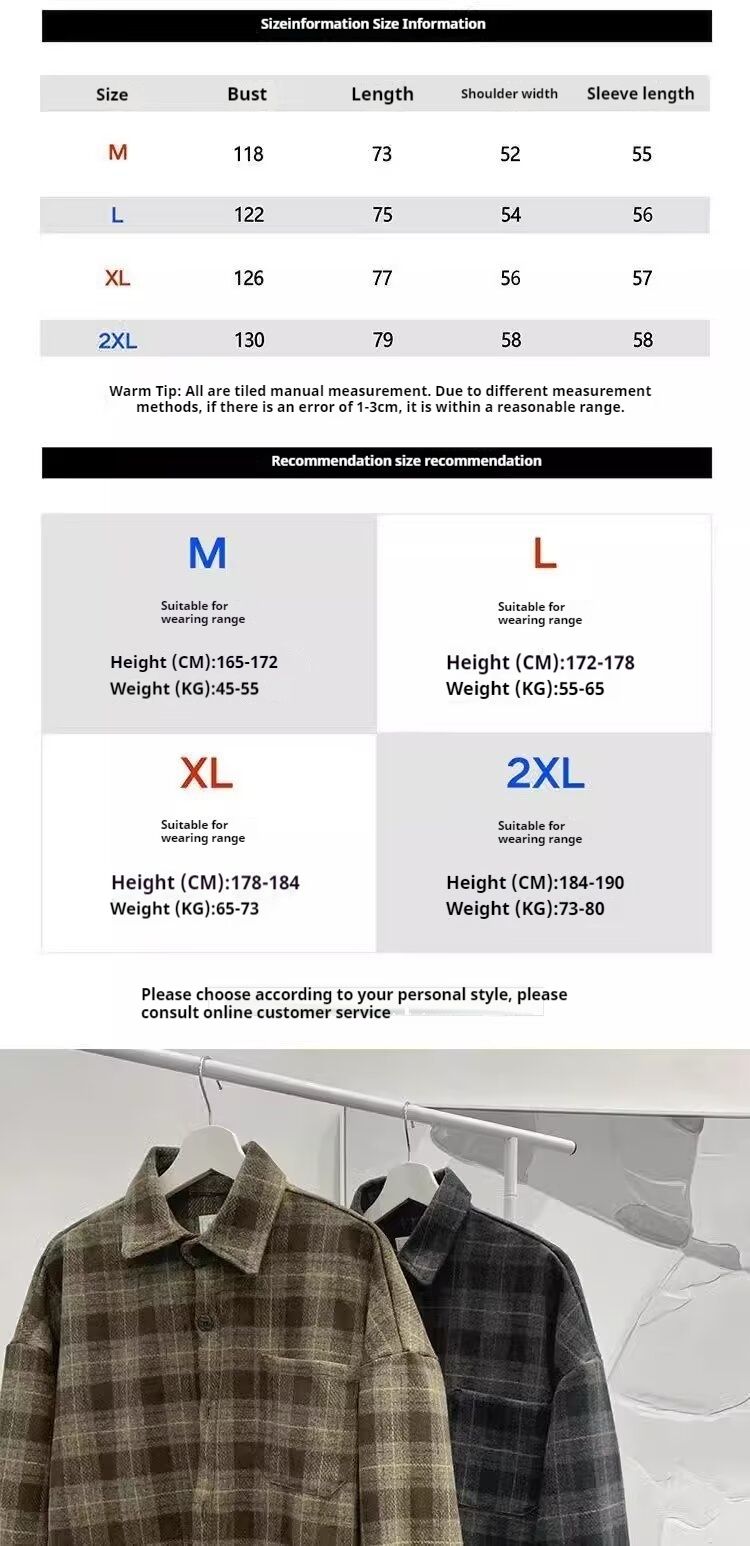 Retro plaid high-quality shirt for men's spring and autumn new style, high street loose fit with trendy brand casual long sleeved shirt_voghion.com