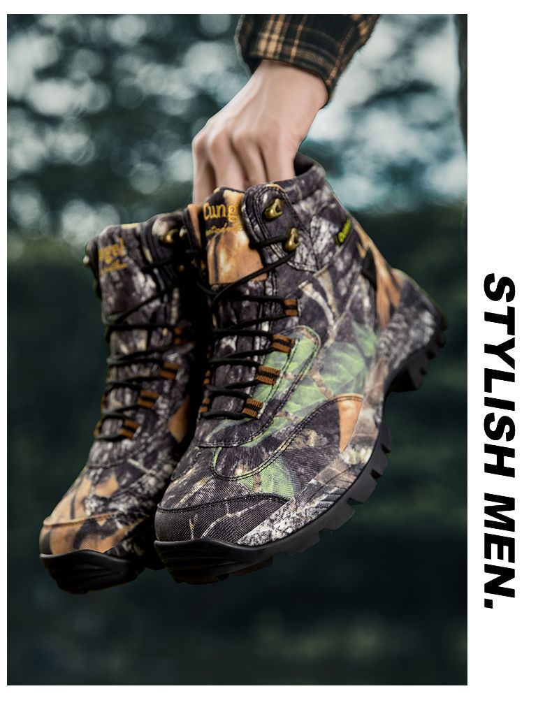 High-Top-Stiefel Herren Anti-Rutsch-Schnürschuhe Stoßdämpfende Freizeitschuhe Herren Verschleißfeste Outdoor-Komfortable Wanderschuhe Herren_voghion.com